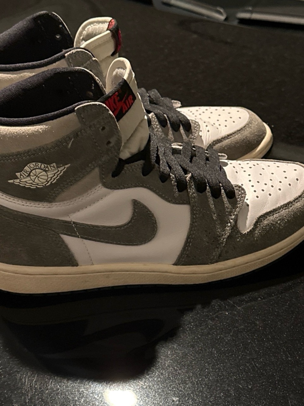 Nike Air Jordan 1 High White and Grey Men's Sneakers